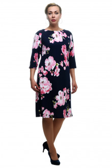 Платье "Олси" 1805009/2V ОЛСИ (Синий/розовые цветы)